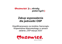 Uroczyste przekazanie sprzętu specjalistycznego współfinansowanego ze środków samorządu województwa mazowieckiego dla jednostek OSP z terenu Gminy Bieżuń